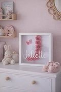 Cadre Lettre fleuri 3D personnalisé Instants Gravés