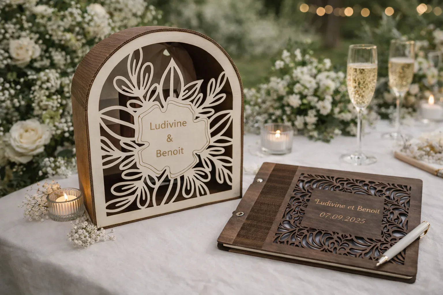Gravure fine et précise pour un souvenir unique de votre mariage