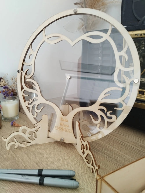 Livre d’or alternatif rond “Arbre de Vie” Instants Gravés