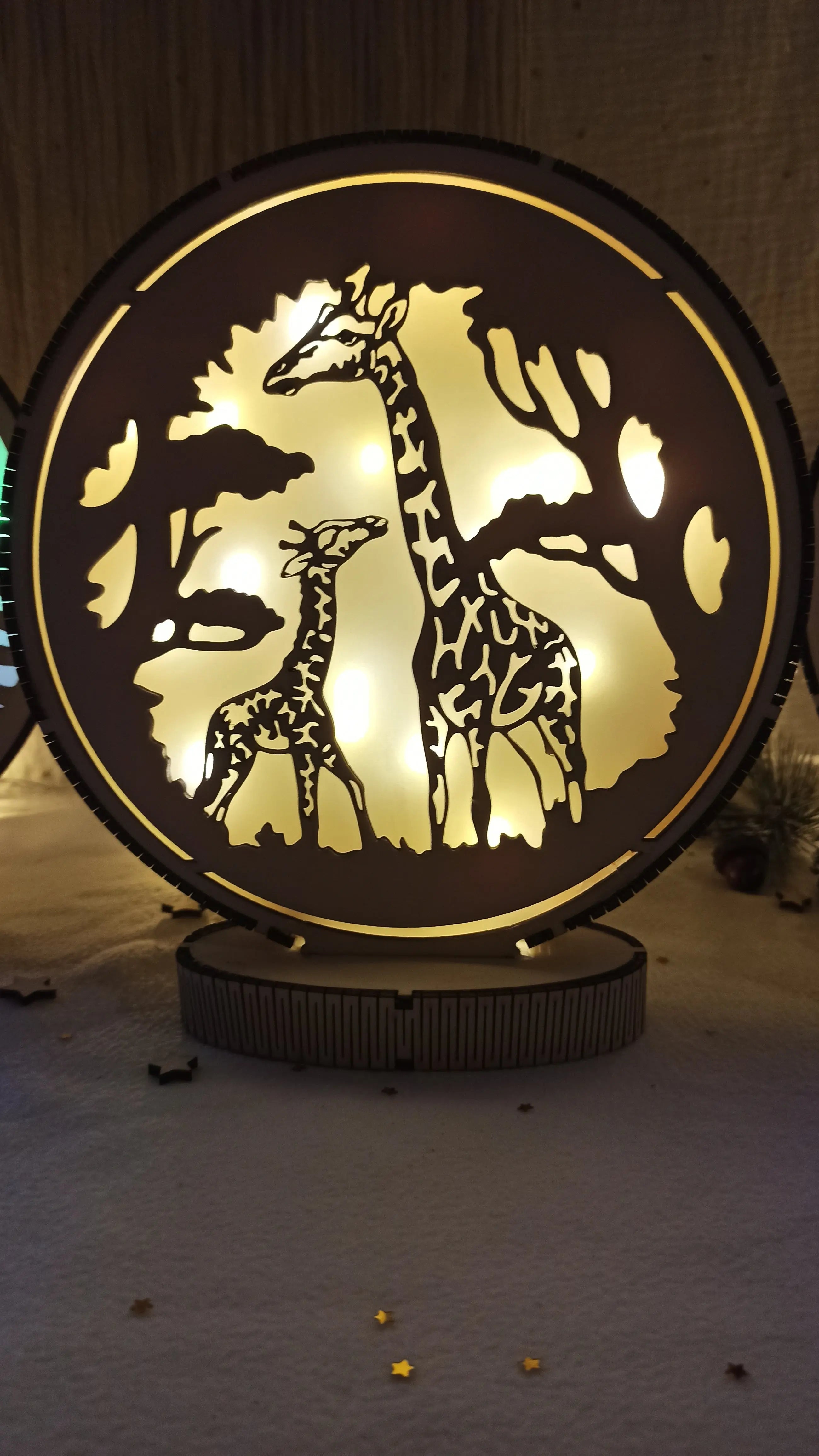 Veilleuse LED blanc chaud en Bois