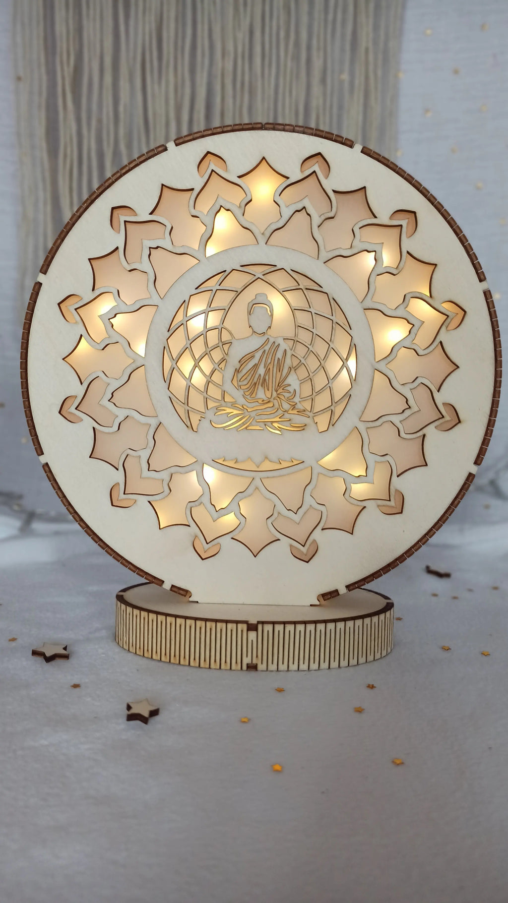 Veilleuse LED blanc chaud en Bois - Instants Gravés
