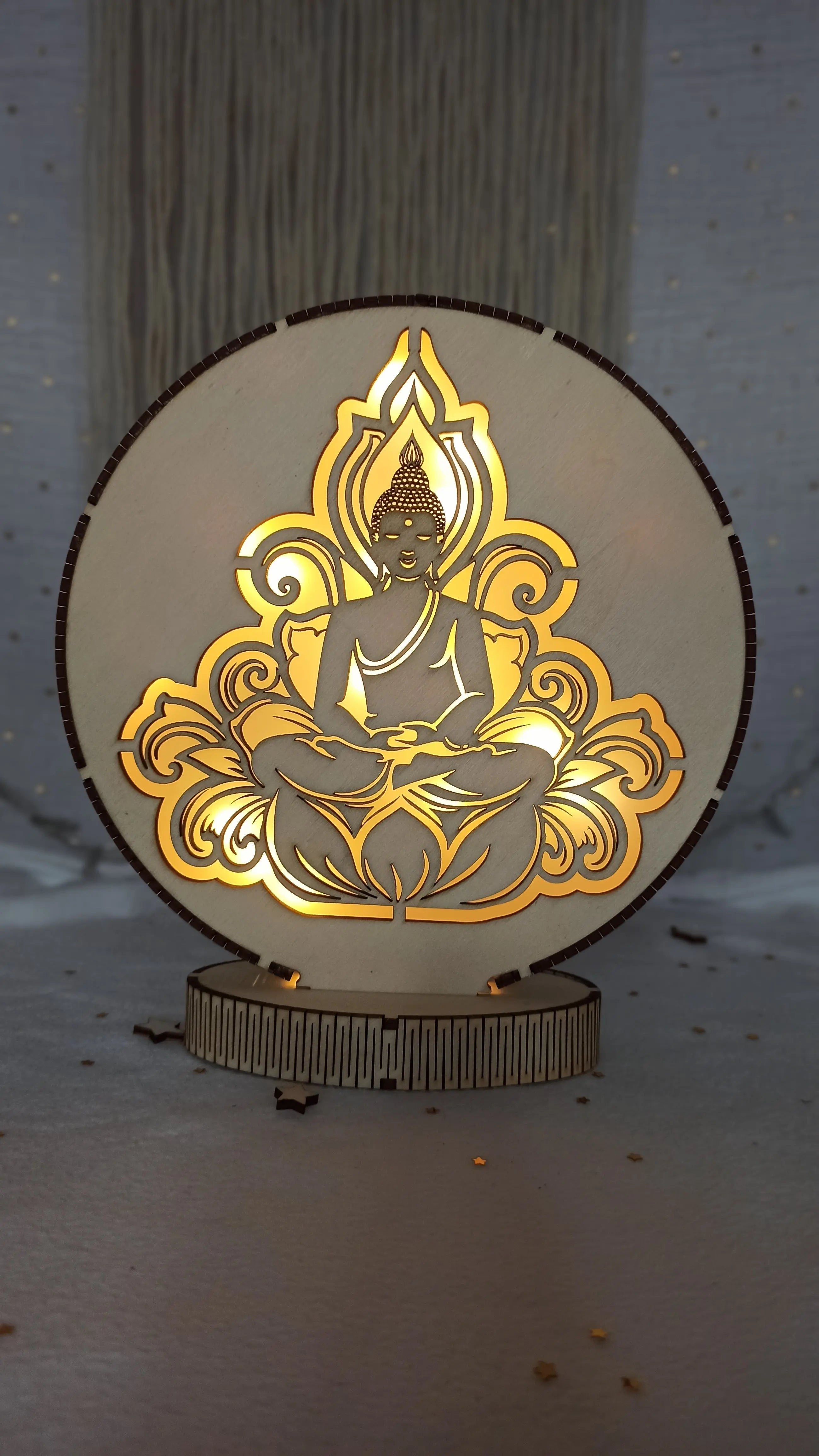 Veilleuse LED blanc chaud en Bois