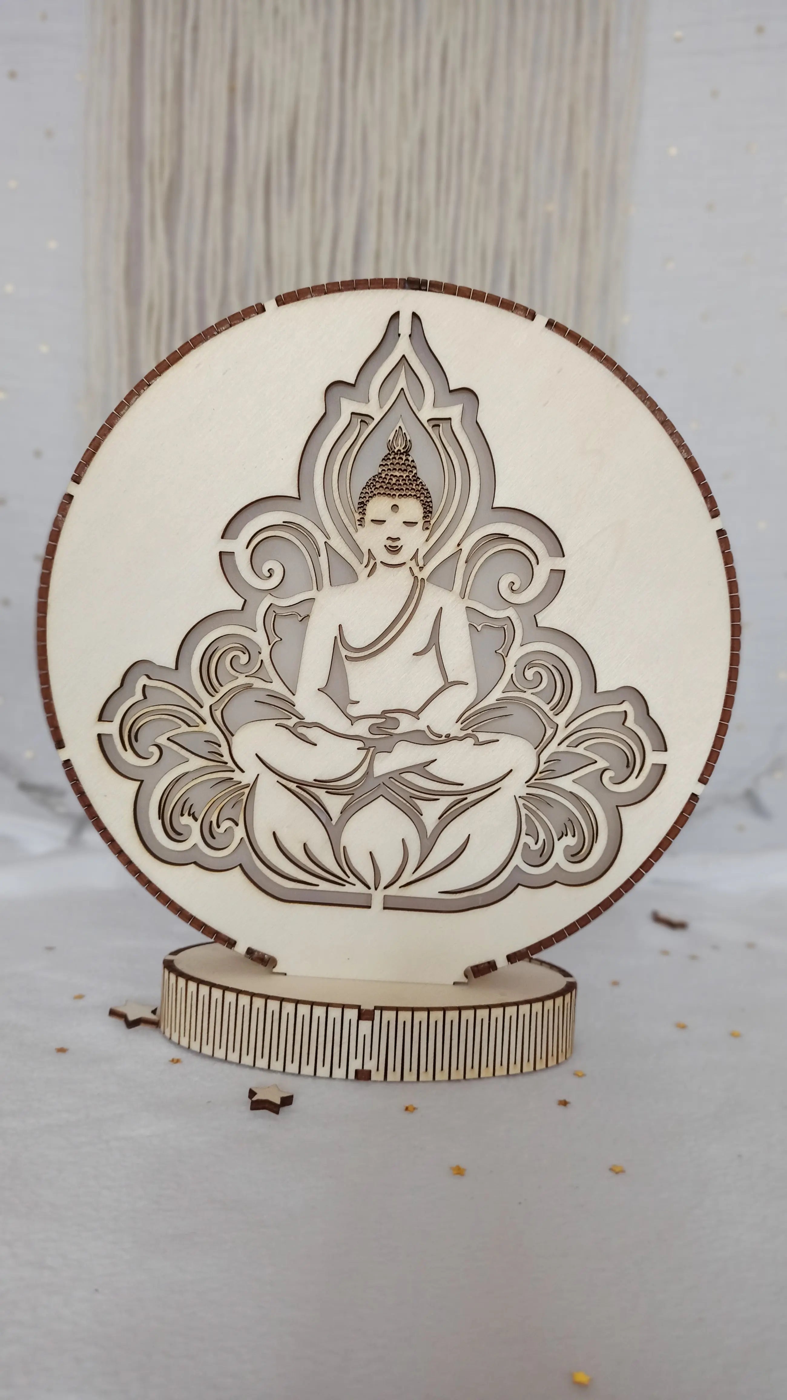 Veilleuse LED blanc chaud en Bois