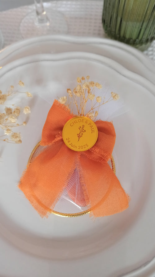 Anneau de dragées personnalisé doré – Baptême & Mariage