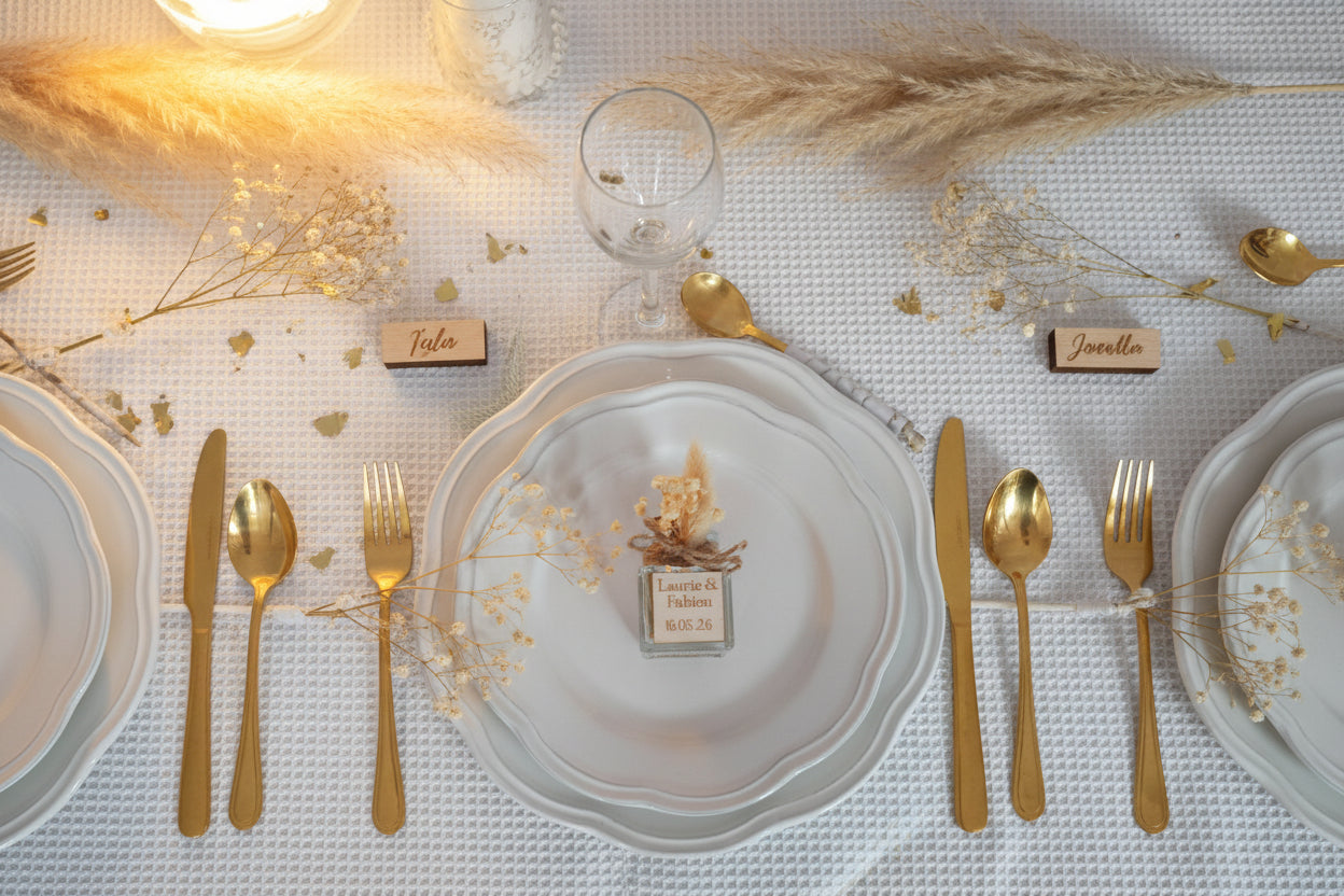 Petit pot en verre personnalisé avec dragées – Cadeau invité mariage, baptême ou naissance