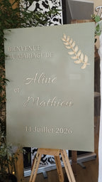 Panneau de bienvenue mariage personnalisé en bois – Décoration champêtre élégante