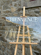 Panneau de bienvenue en plexiglass personnalisé – Mariage & Baptême - Instants Gravés