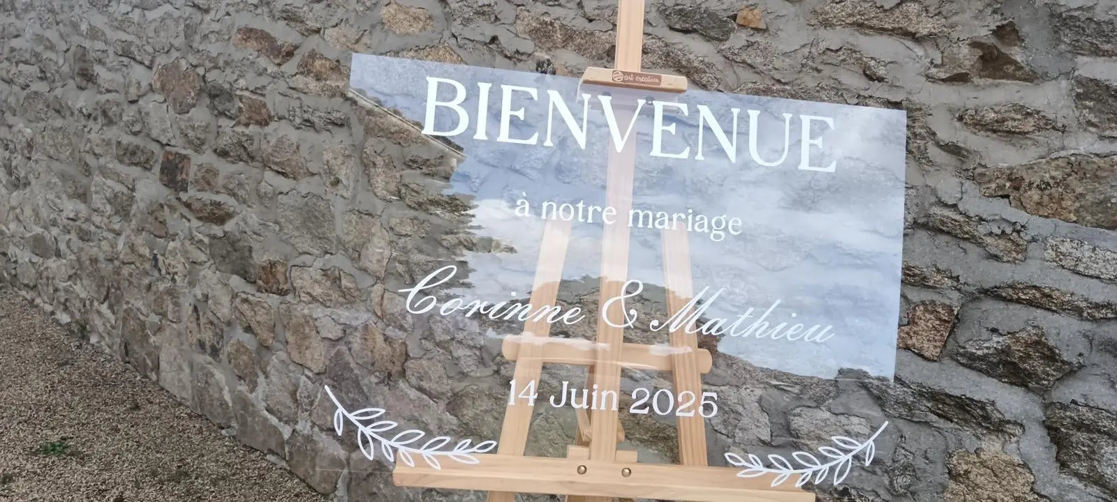 Panneau de bienvenue en plexiglass personnalisé – Mariage & Baptême