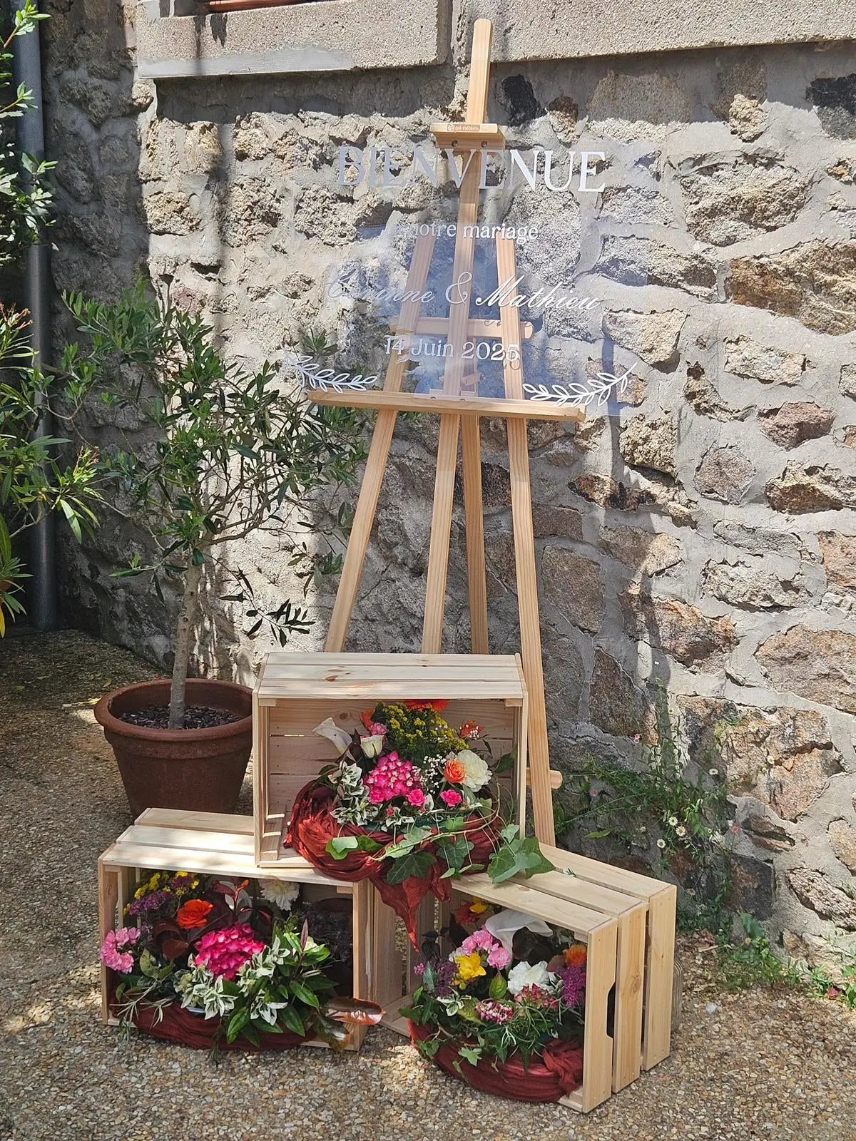Panneau de bienvenue en plexiglass personnalisé – Mariage & Baptême - Instants Gravés