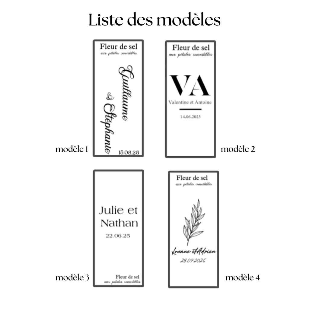 Modèles pour Fiole de sel & fleurs comestibles