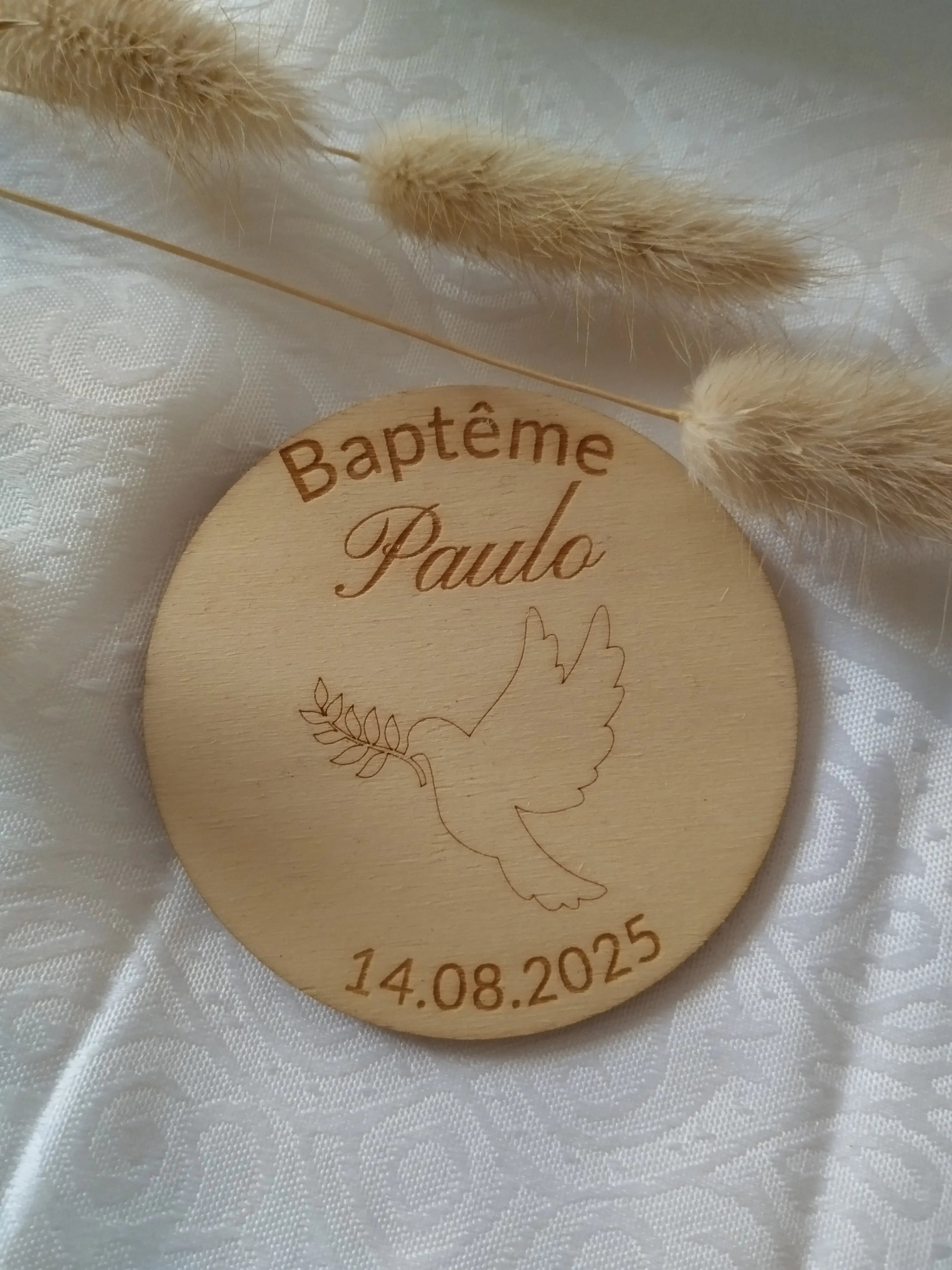 Magnet en bois rond personnalisé Instants Gravés