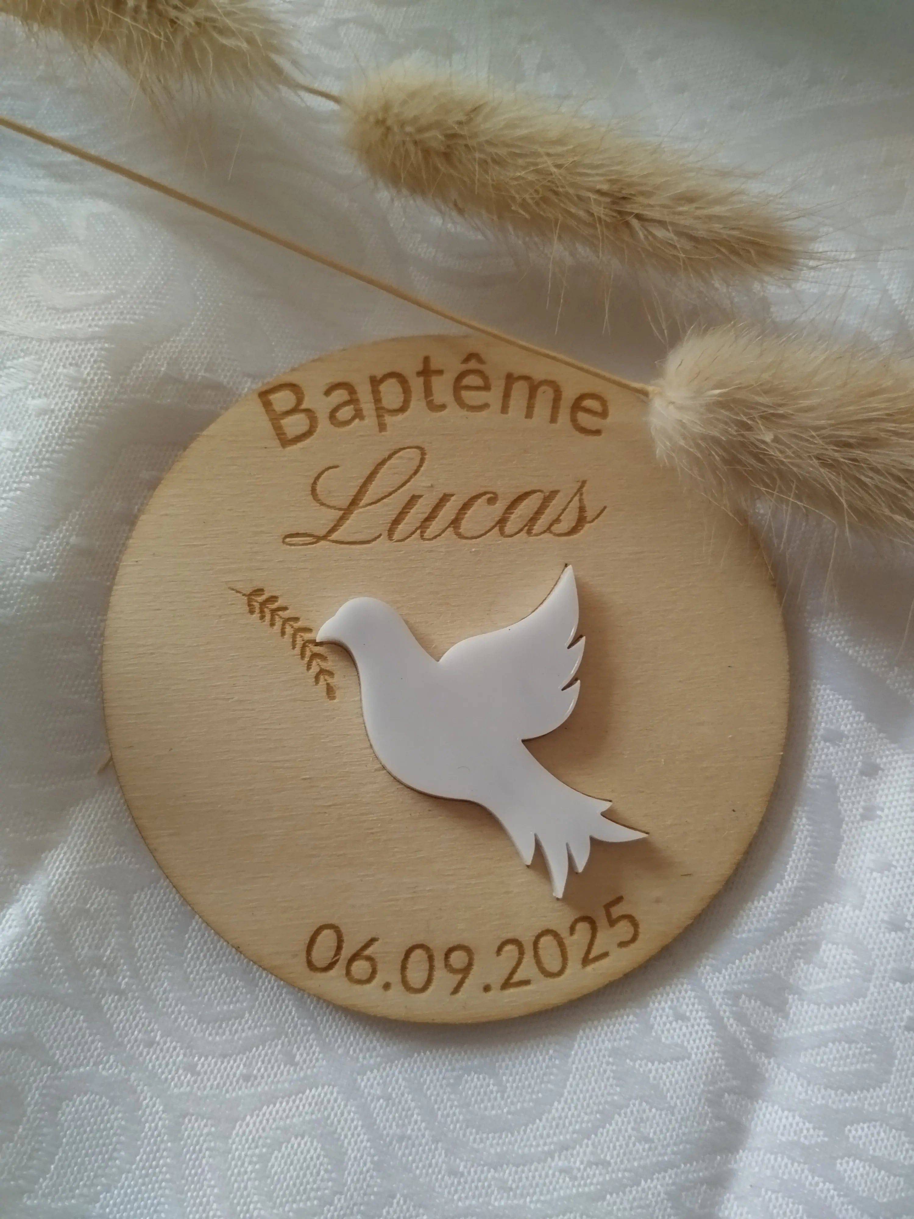 Magnet en bois rond personnalisé Instants Gravés