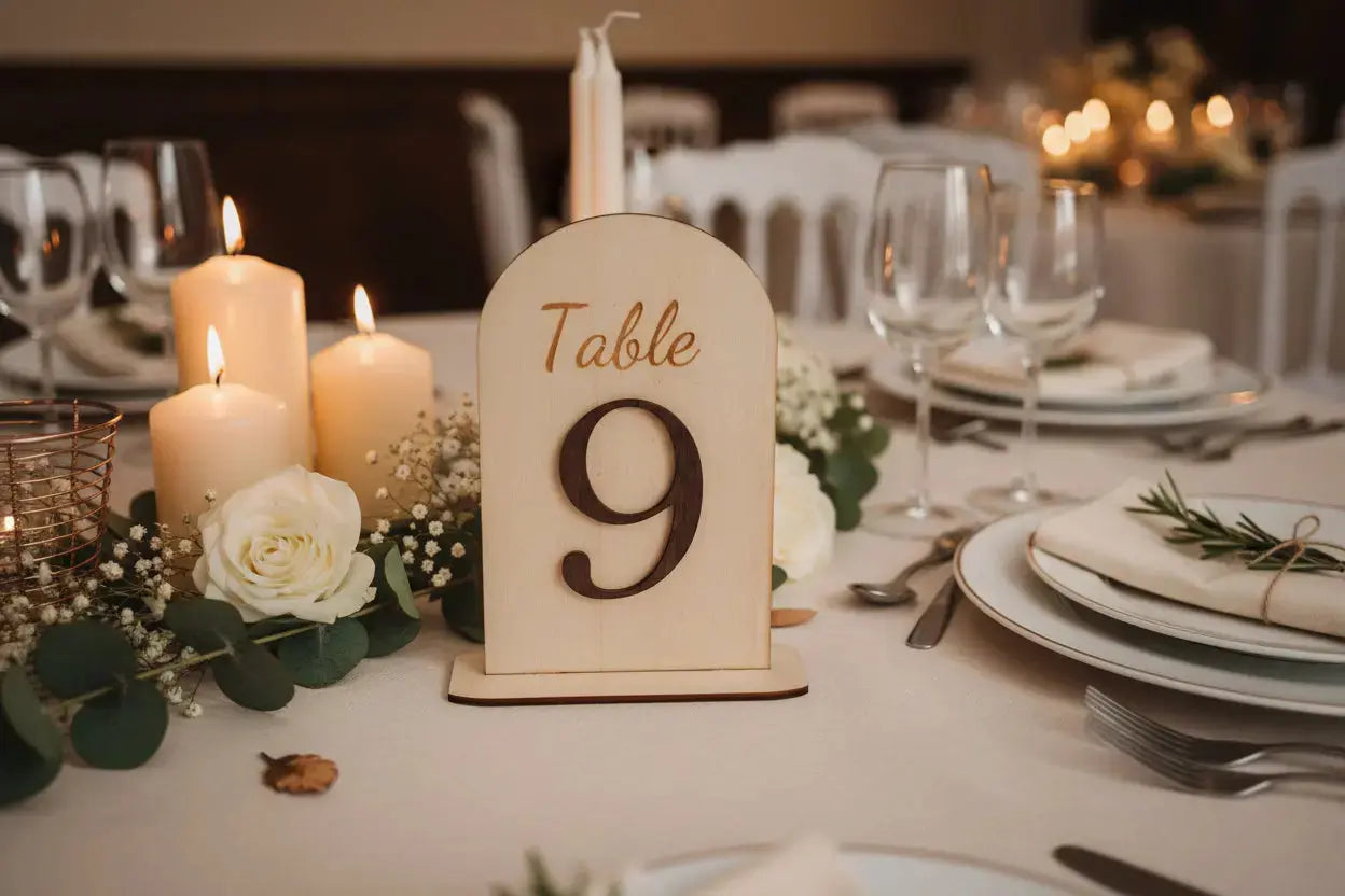 Numéros de table de mariage en bois personnalisés, style champêtre et élégant