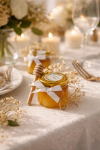 Petits pots de miel personnalisés – Cadeaux invités mariage champêtre Instants gravés